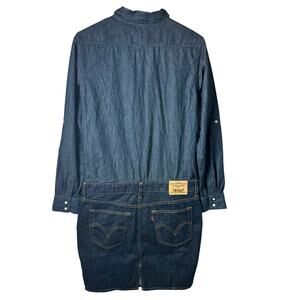Levi’s Denim Dress Women’s Western Dark Wash Women’s Pearl Snap Rodeo